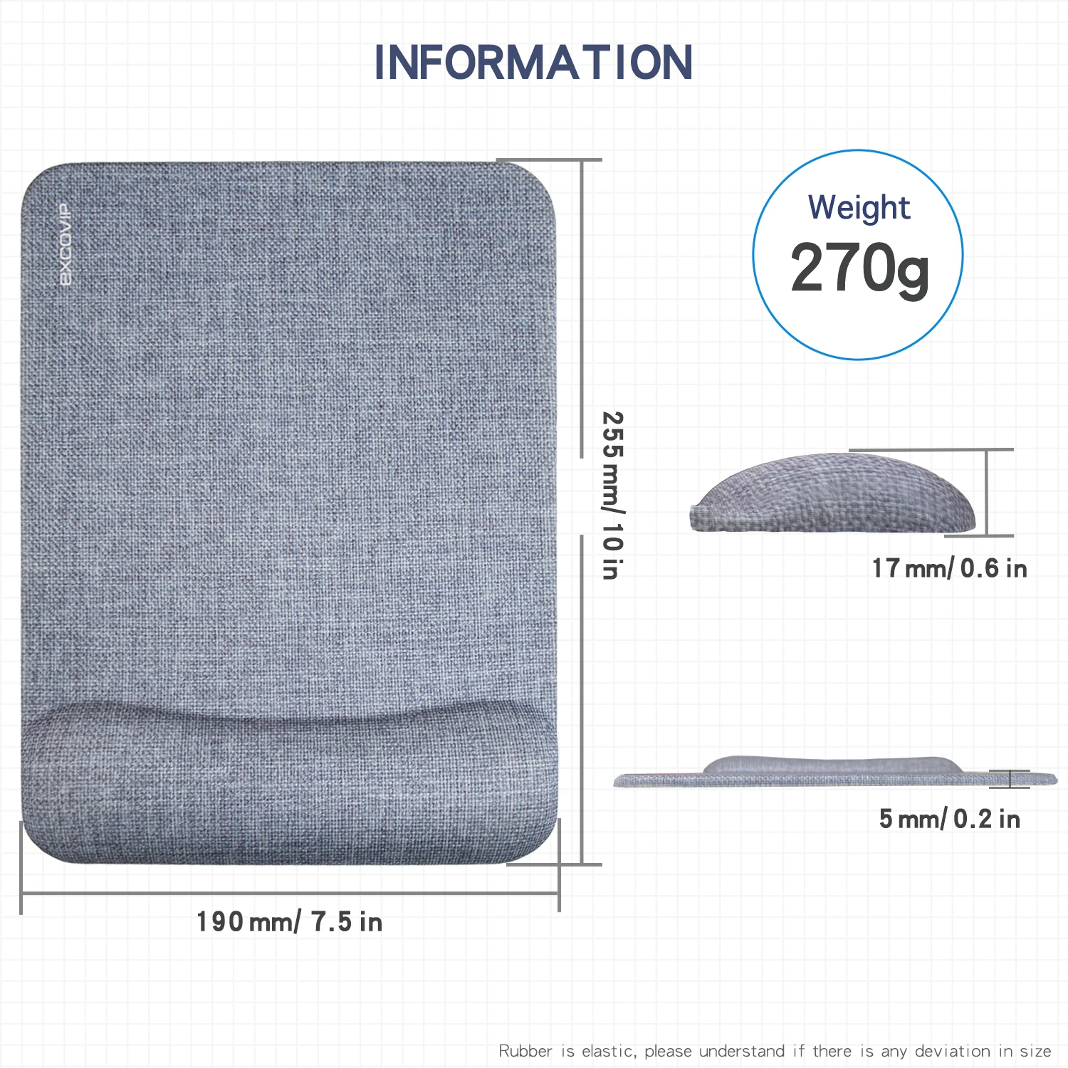 EXCO Ergonomic Mouse Pad with Silicone Wrist Support Rest Comfortable Computer Mousepad Non-Slip PU Base for Home Office Laptop mouse pad