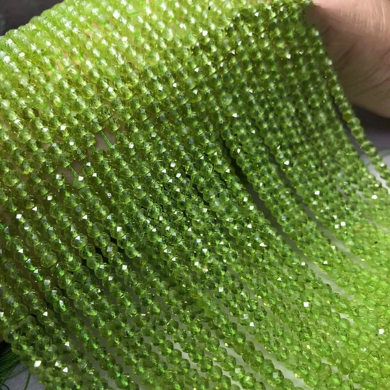 

Незакрепленные бусины peridot зеленый, граненый Elle 3/4 мм для изготовления ювелирных изделий, ожерелья FPPJ, оптовая продажа, 38 см