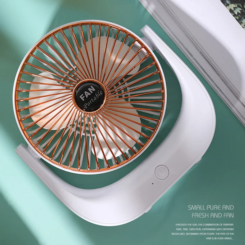 USB Mini Handheld Mute Desktop Fan Portable Electric Fan Summer for Home Outdoor Desk,White + Black HOT