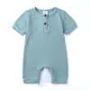 2025 Summer Newborn Baby Rompers Infant Boy Onesie Short Sleeve Soild Cotton Casual Clothes Toddler Girl Jumpsuit Pajamas 0-24M 4