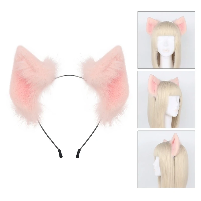 

Furry Ear Hairband Anime Maid Headband Girls Hairhoop Show Props