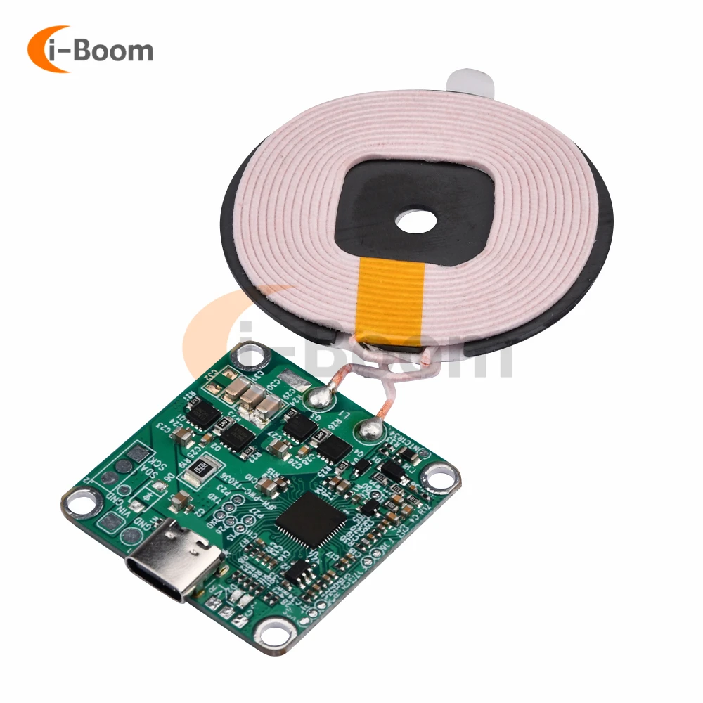 

DC12V 22W Wireless Charging Module Cell Phone Wireless Charger DIY Fast Charging Type-C Interface PCB Electronic Board