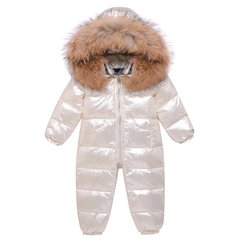 Winter Warm 80 90 100cm 1 2 3 Years Kids Down Coat Thicken Waterproof Snowsuit Infant Jumpsuit Parka Baby Girl Boys Romper