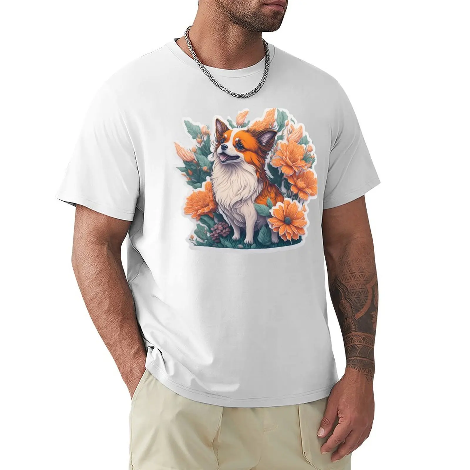 Цветная художественная футболка с изображением животных, черные рандомные тяжелые футболки для мужчин из аниме под заказ