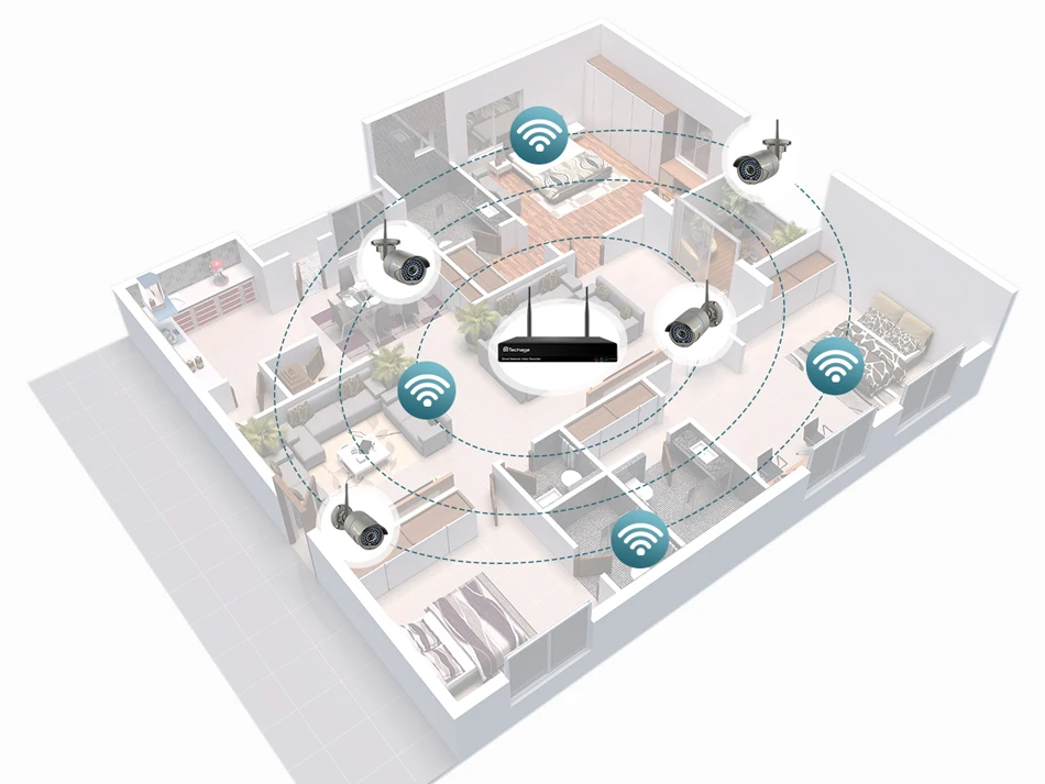 Techage-Câmera IP impermeável ao ar livre, Vigilância