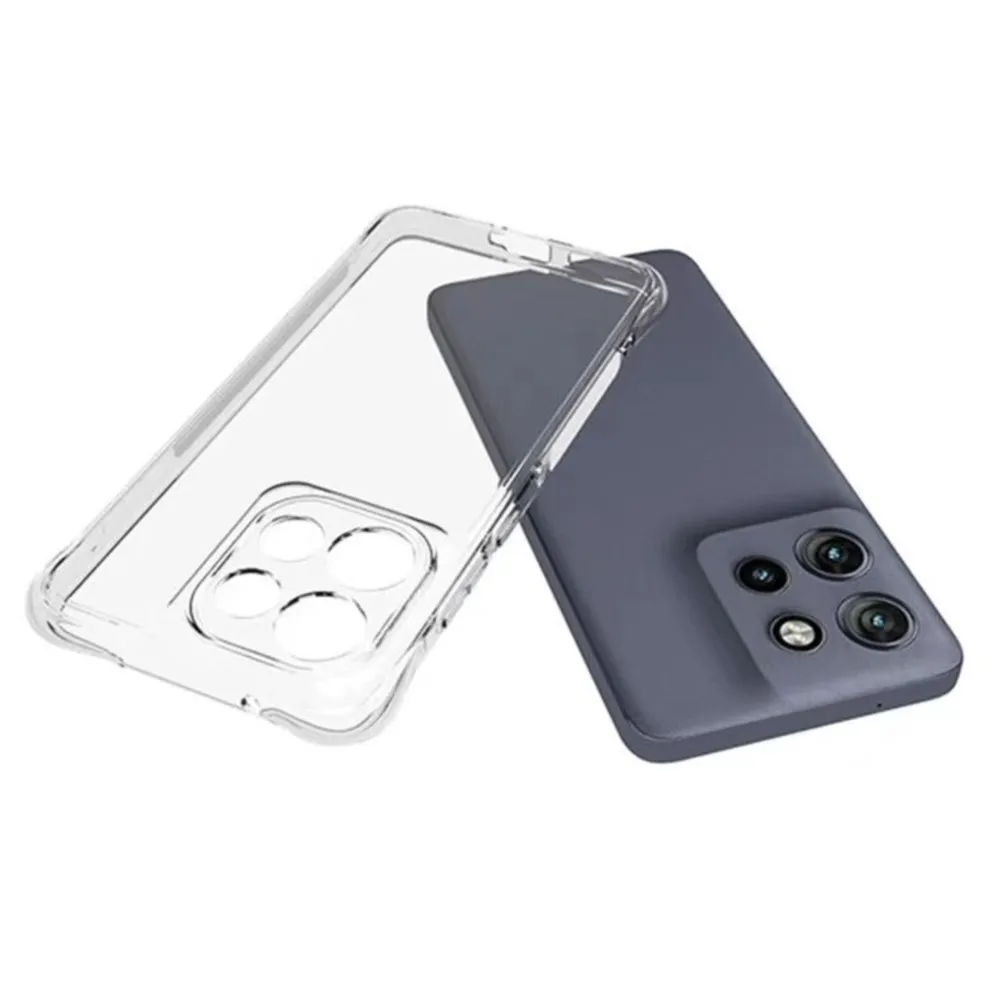 Shockproof Clear Silicone Case for Motorola Edge 60 Fusion - Transparent Protective Cover