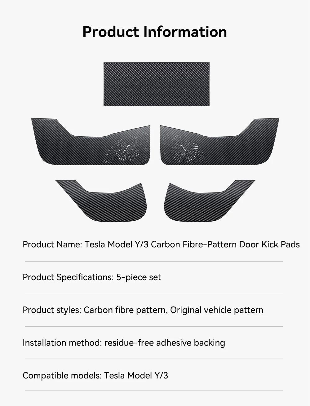 Car Door Anti-Kick Pad For Tesla Model 3 Y Juniper Highland Sticker Trim Kit Sid