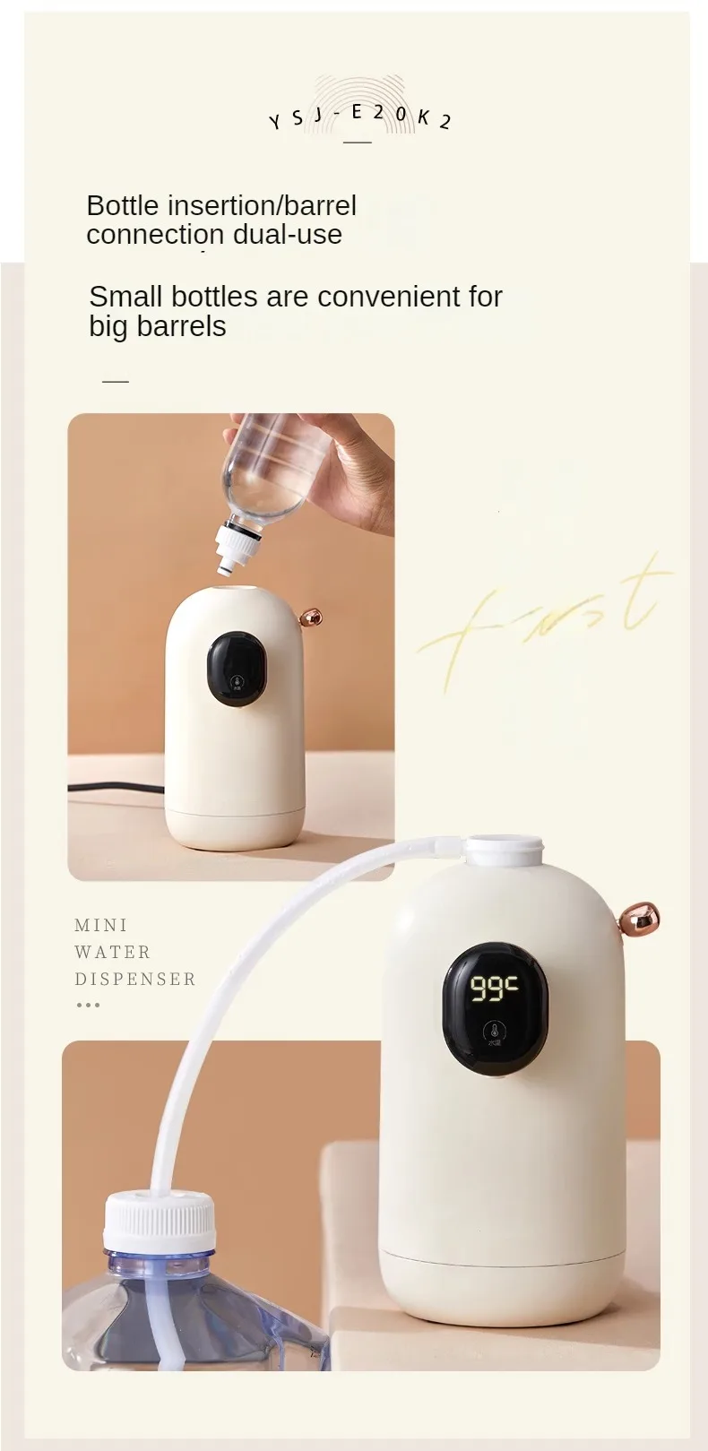 Description Picture 6 of itemInstant Hot Water Dispenser Desktop Small Mini Quick Heating Water Fountain Portable Mineral Water Heater Dispensador De Agua