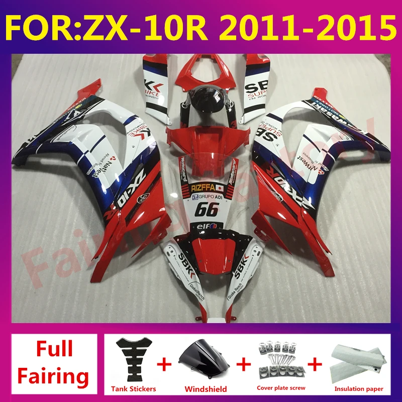 

New ABS Fairings Kit Fit for Kawasaki ZX-10R ZX10R ZX-10 2011 2012 2013 2014 2015 Bodywork full fairing kit ZXMT set red white