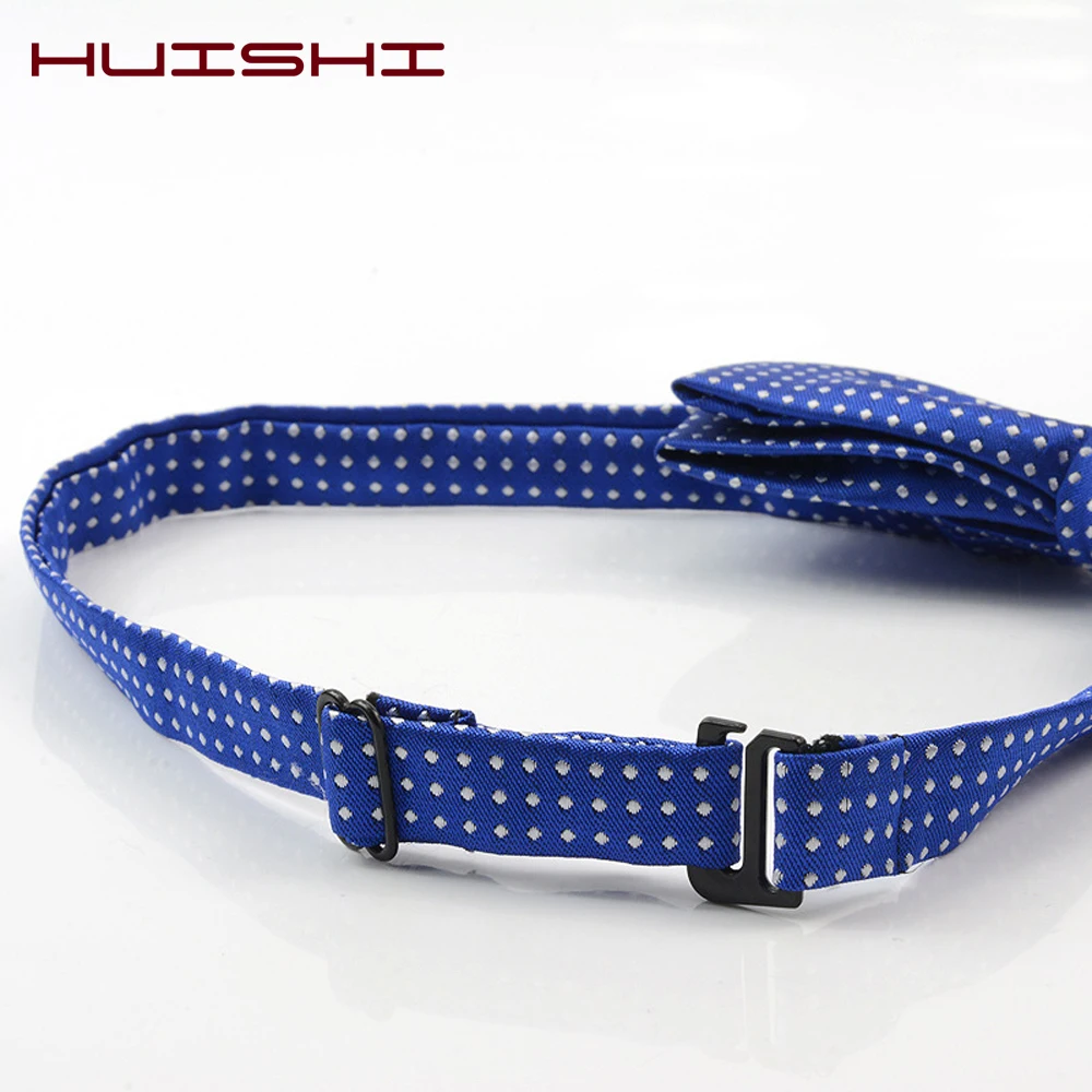 Gepunktete Fliege für Herren, Polka-Dot-Muster in Schwarz, Weiß, Blau, Business-Accessoires, Mode, Hochzeit, Krawatten – Detail 7