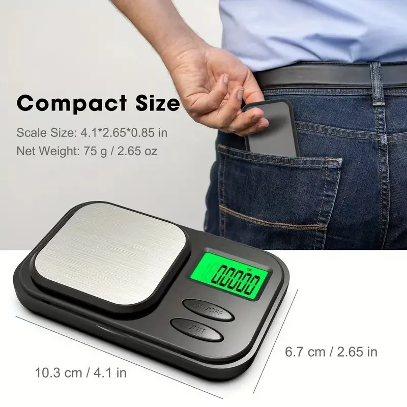 Jewelry scale 500/0.01 1000/0.1 carat scale Mini electronic weighing pocket Small [without battery]