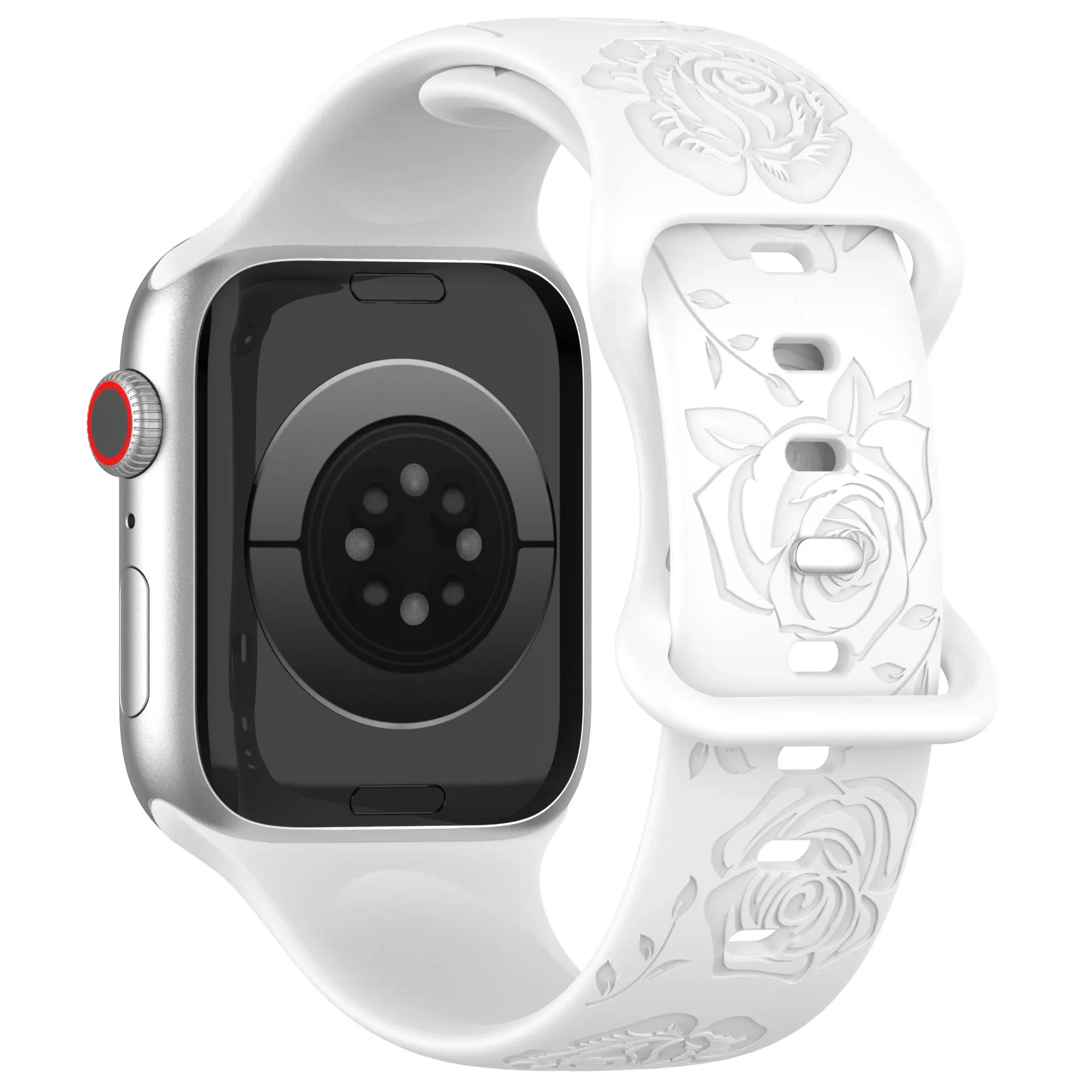 Rose Engraved Silicone Strap