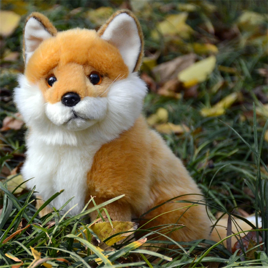 Red Fox High Fidelity Anime Cute Plushie Vulpe Plush Toys Lifelike Animals Simulation Stuffed Doll Toy Gifts For Kids 5