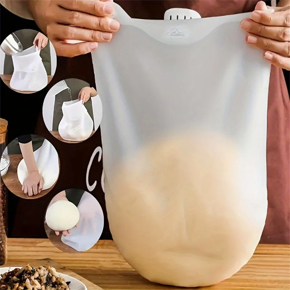 1pc Premium Silicone Multifunctional Kneading Bag for Restaurant Easy Dough Mixing Storage and Cooking Suitable for Bread silicone kneading bag baking tools