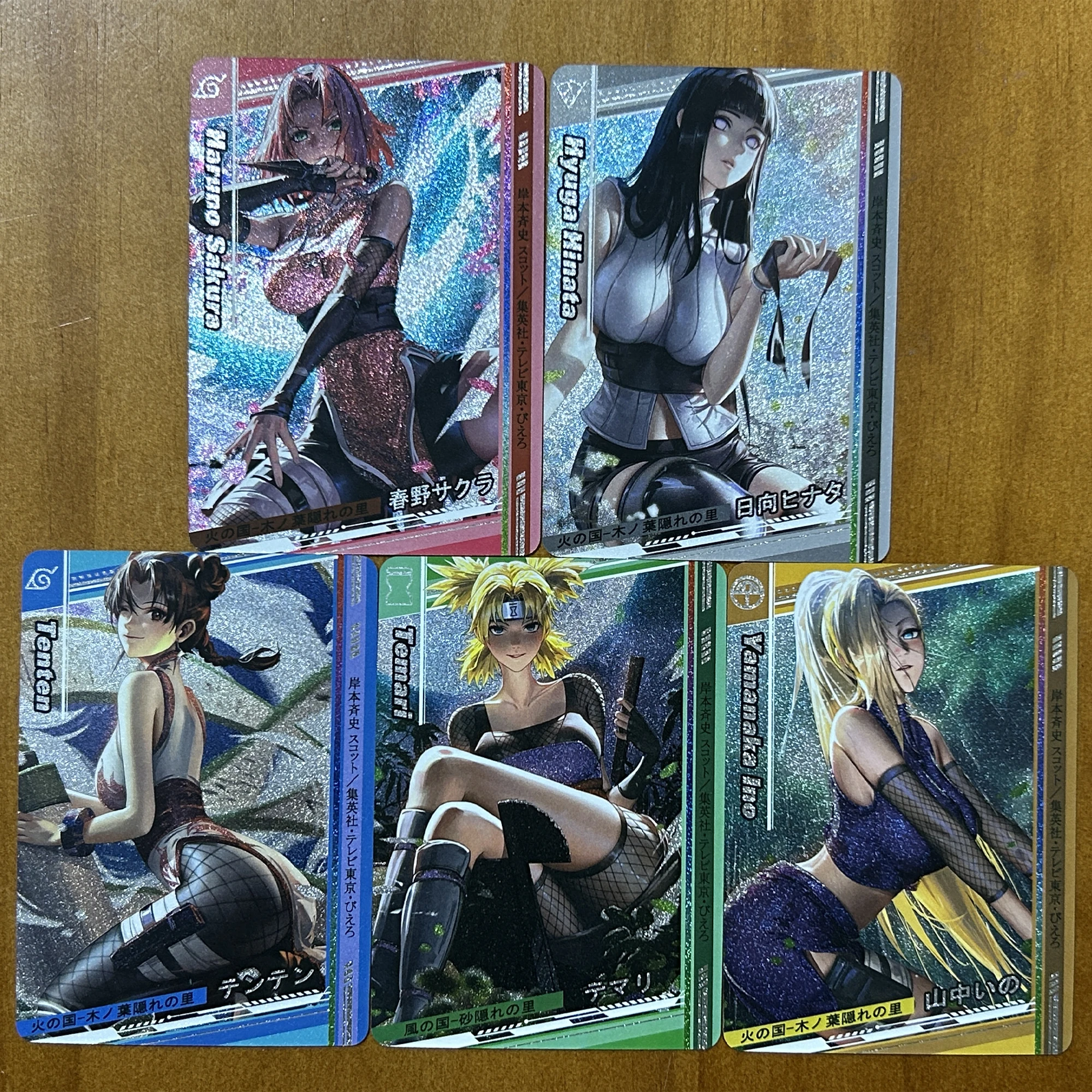 5Pcs/set Diy Naruto Haruno Sakura Hyuga Hinata Flash Card Classic Game Anime Collection Cards Gift Toy