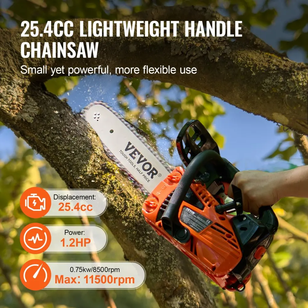 VEVOR Gasoline Chainsaw Gas Powered Wood Cutting Engine Handheld Cordless for Tree Wood Branch Cutting Farm Garden Ranch 3