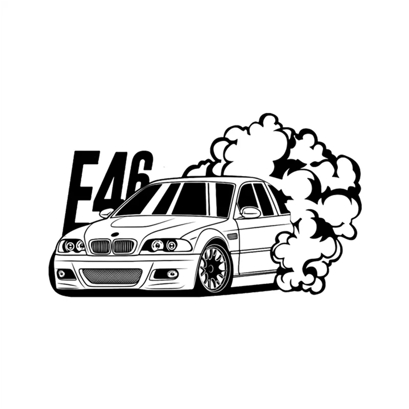 RuleMylife E46 Drift Art BMW Car Stickers Decal Anime Cute Car Accessories Decoration Pegatinas Para - AliExpress