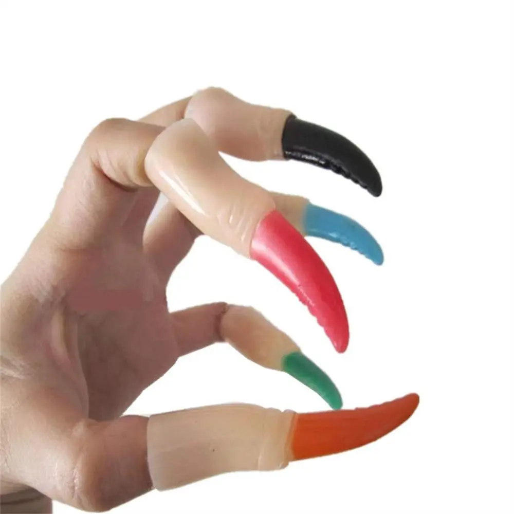 

Halloween Costume Props Zombie Witch Fake Fingers Colorful Nail Black Red Witch Ghost Halloween Horror Nights Decor