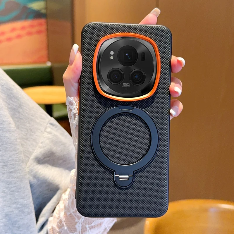Solid Color Rotating Magnetic Stand Anti-Drop & Anti-Fingerprint Phone Case