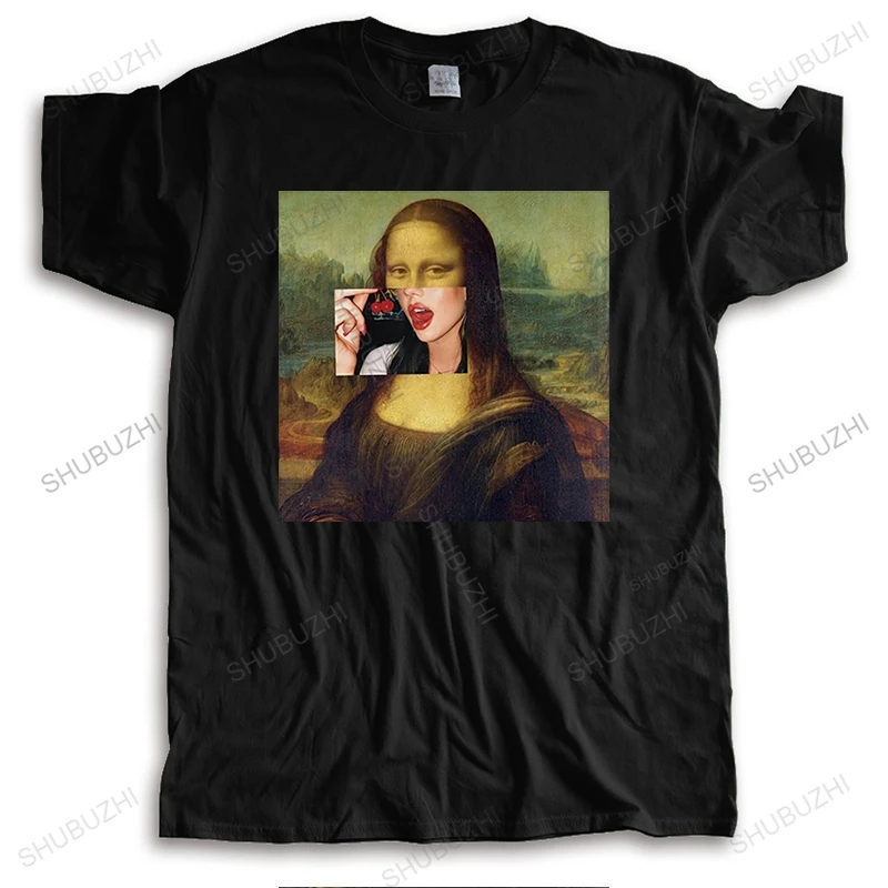

Горячая Распродажа, Мужская брендовая футболка, стандартная Мона Лиза, эстетичная Женская футболка из хлопка, европейский размер, Прямая поставка
