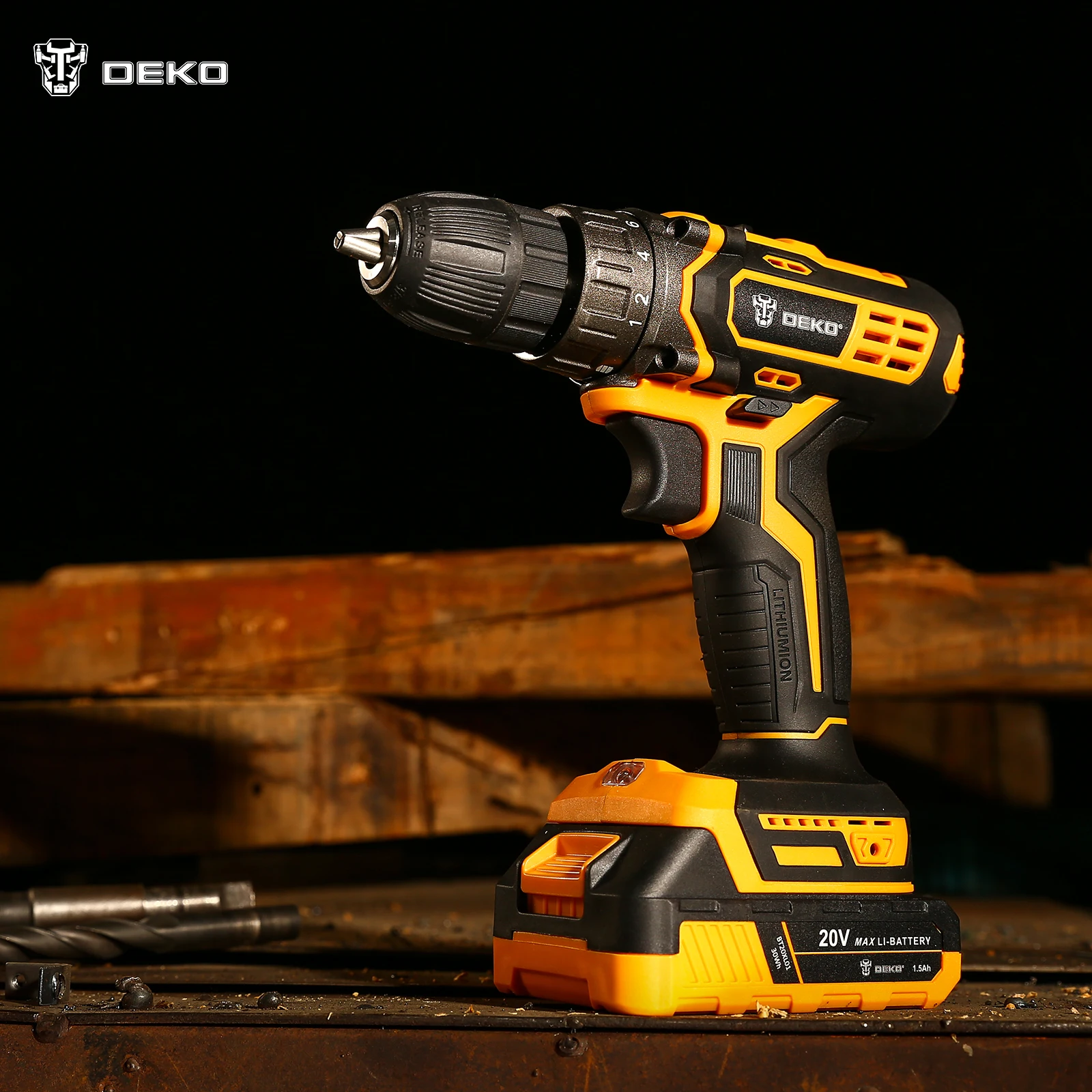 DEKO 20V Cordless Drill 2 Speed Rechargeable Electric Screwdriver Lithium Battery Household Multi-function Power Tools 6