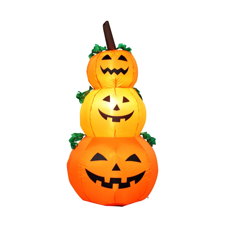 

New Arrivals Halloween Inflatable Pumpkin Model, 1.2 Meters high, 3 Pumpkin Ghost Courtyard Interior Decoration, Ghost Festival