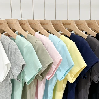 AOSSVIAO 2025 الصيف تي شيرت أبيض القطن الإناث قصيرة الأكمام طالب تنوعا المحاصيل الأعلى نصف كم تي شيرت Harajuku الاتجاه الأعلى 5