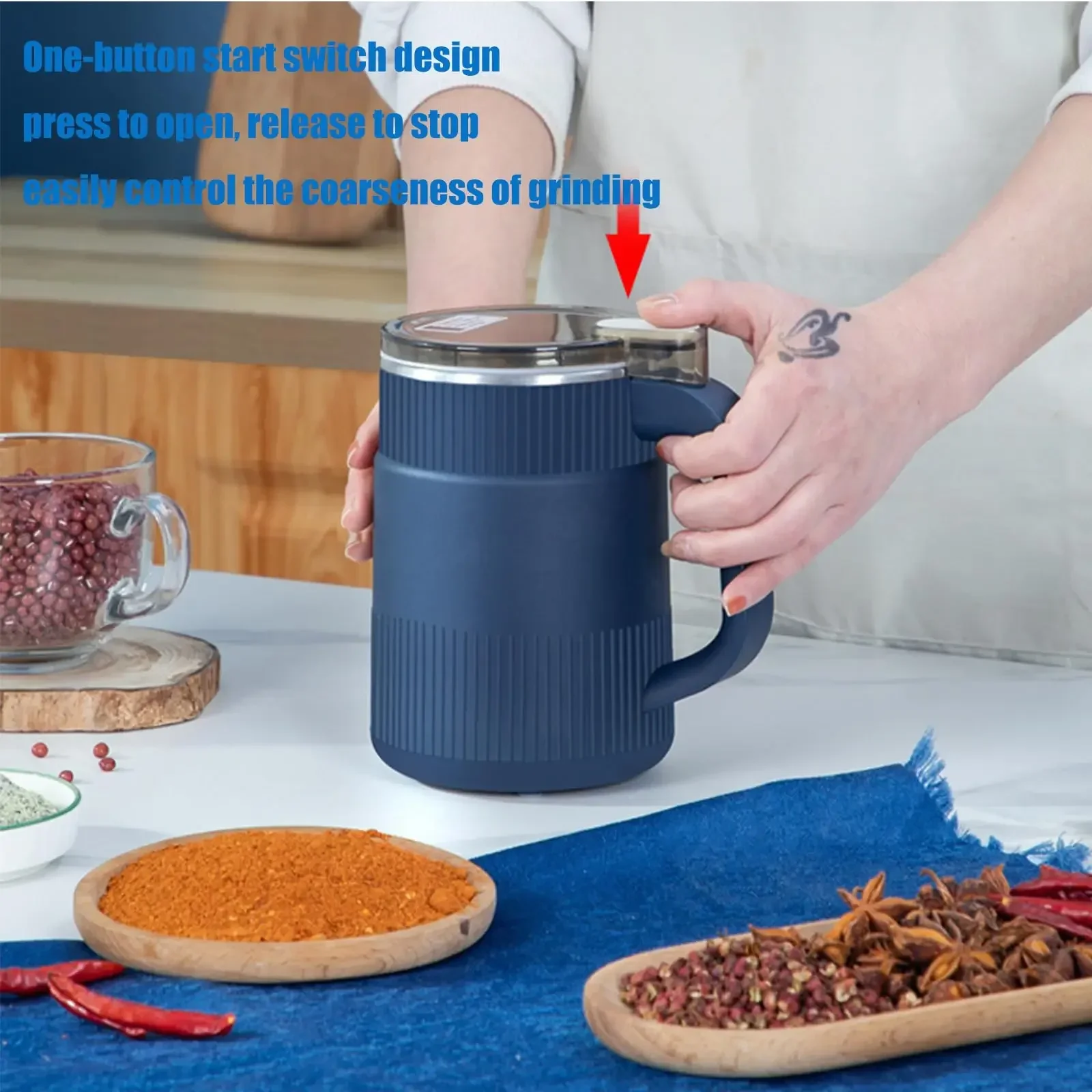 Description Picture 3 of itemElectric Coffee GrinderMultifunctional Home Grains Grinder Household Small Powder Grinding Machine Ultra-Fine Grinder Home Tool