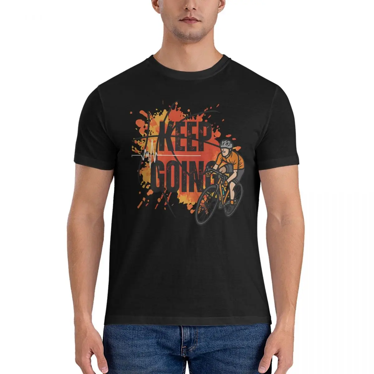 

Trendy Cycling Motivation T-Shirt for Men Sepp kuss Vintage 100% Cotton Tees Crewneck Short Sleeve T Shirts Adult Tops