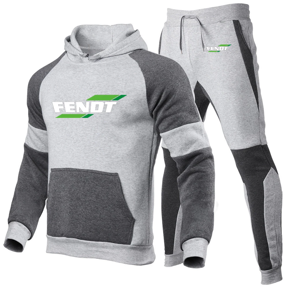 FENDT 2023 spring and autumn new men's leisure and comfort new hooded sweatshirt+pants suit