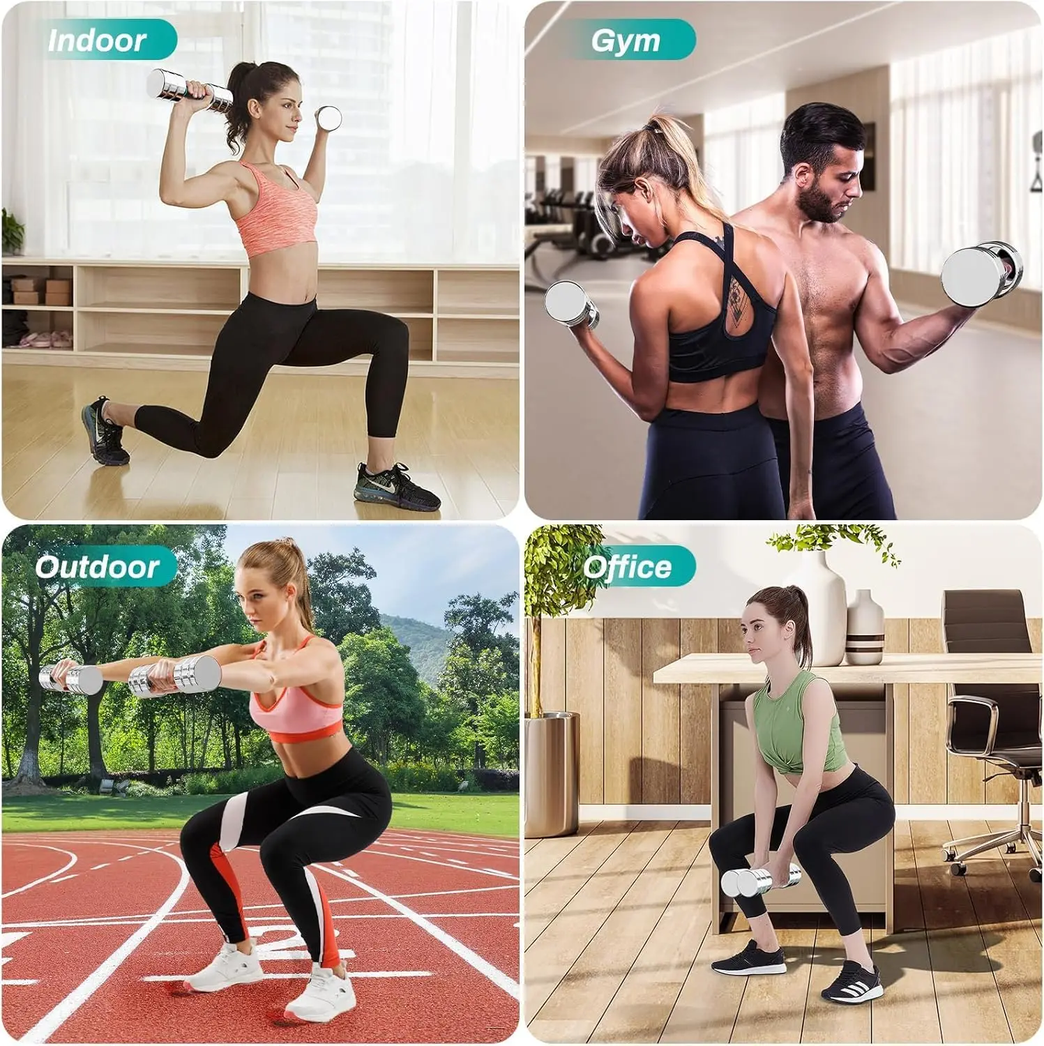 Stahlhantel-Set mit 2 verstellbaren Fitnesshanteln mit Schaumstoffgriff für Zuhause, 2 x 10 kg – Detail 8