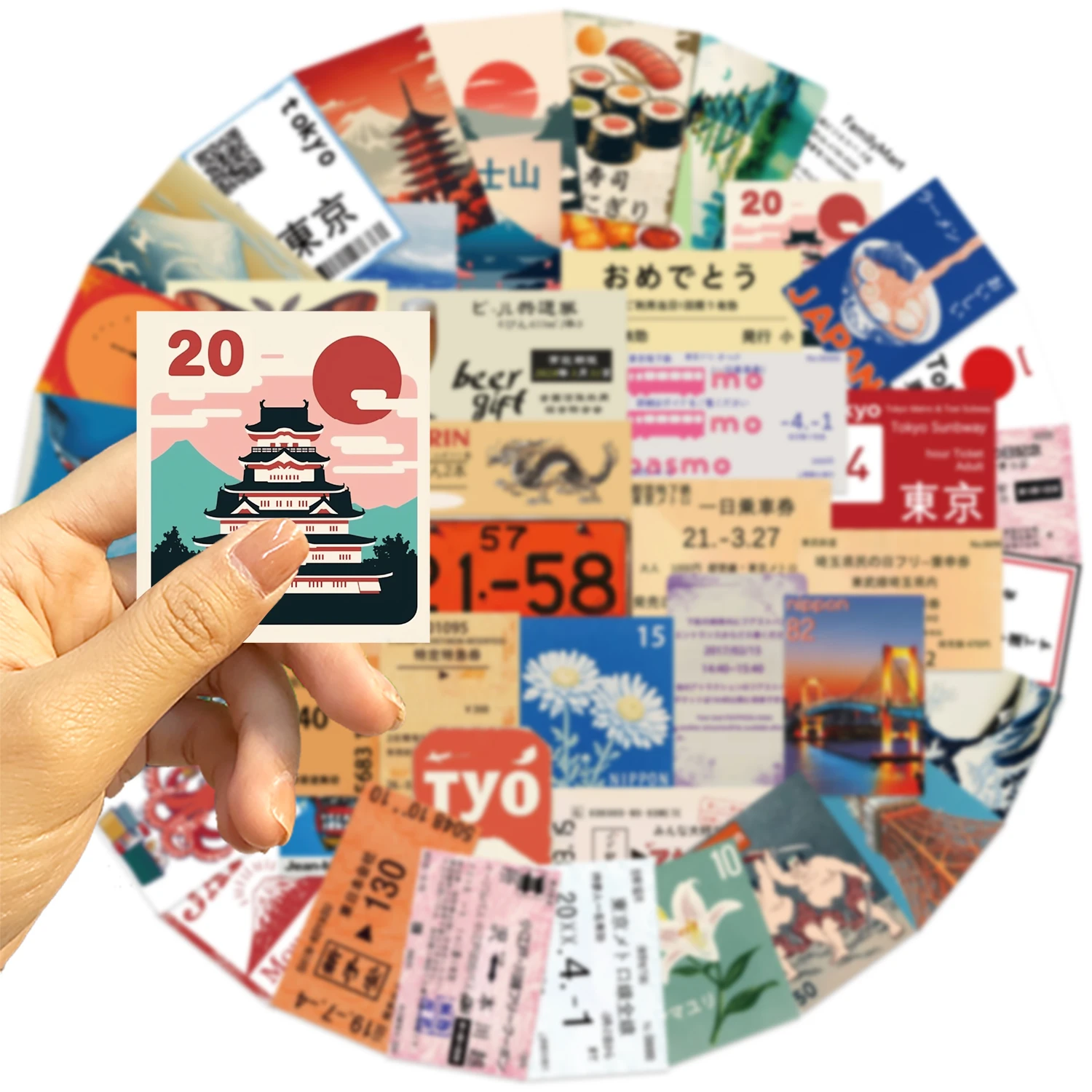 50PCS Japan Reise Kultur Aufkleber Sammlung Graffiti Aufkleber Pack DIY Sammelalbum Telefon Laptop Gitarre Schreibwaren Klassisches Spielzeug – Detail 12