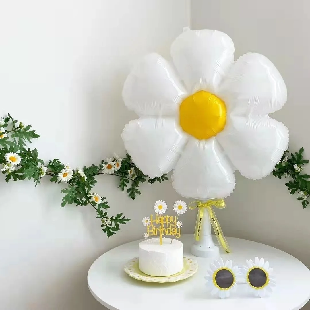 1set Resin Daisy Cake Topper Multi Size Daisy Flower Balloons for Girl‘s Birthday Party Cake Decorations Wedding Cake Decor