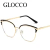 Anti Blue Light Nearsighted Glasses For Women Optical Myopia Eyeglasses Fashion Hollow Cat Eye Glasses Frame Points Minus -1 -3 4