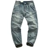 Motorcycle Style Stretch Retro Comfortable Pants for Men Trendy Slim Fit Washed High Quality Denim Jeans Autumn Spring Fashion 1