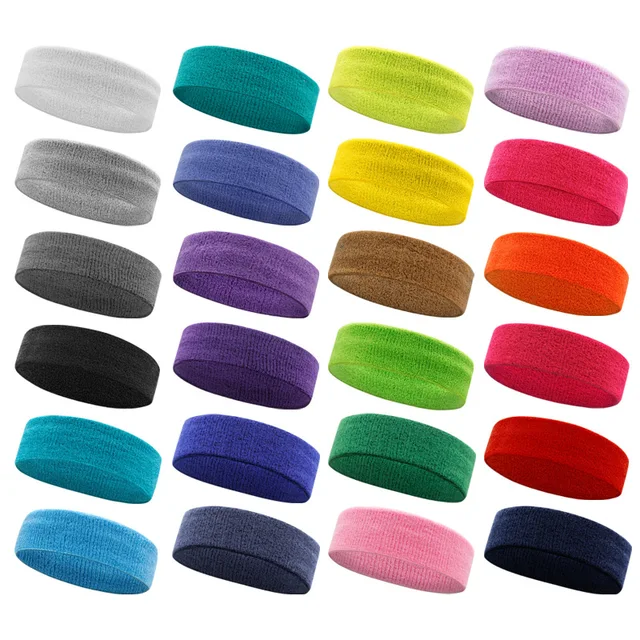 Cotton Men Women Running Headband Sports Head Sweat Bands Badminton Tennis Headband Sweatband Yoga Hair Bands Volleyball Gym 3