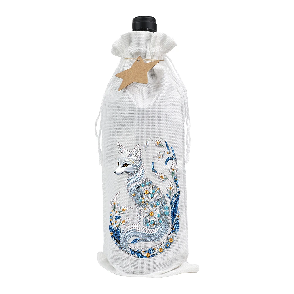 Diamond Painting Wine Bottle Bags Creative Diamond Painting Label Liquor Bottle Covers for Wedding Birthday Holiday