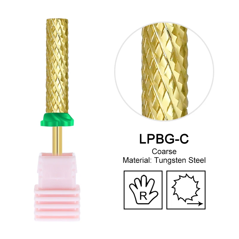 Golden Tungsten Carbide Nail Drill Bit for Manicure and Pedicure Accessories