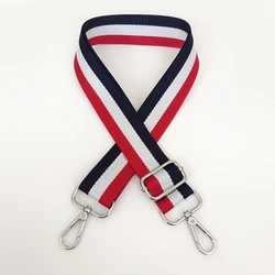 Colorful Versatile Adjustable Striped Shoulder Strap Bag Accessory (Blue white silver)