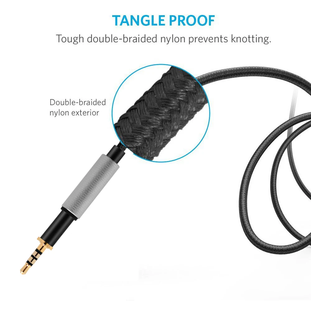 Replacement Nylon Braided OFC Cable Extension Cord Wire for Pioneer HDJ-700 HDJ-1500 HDJ-500 HDJ 700 1500 500 DJ Headphones