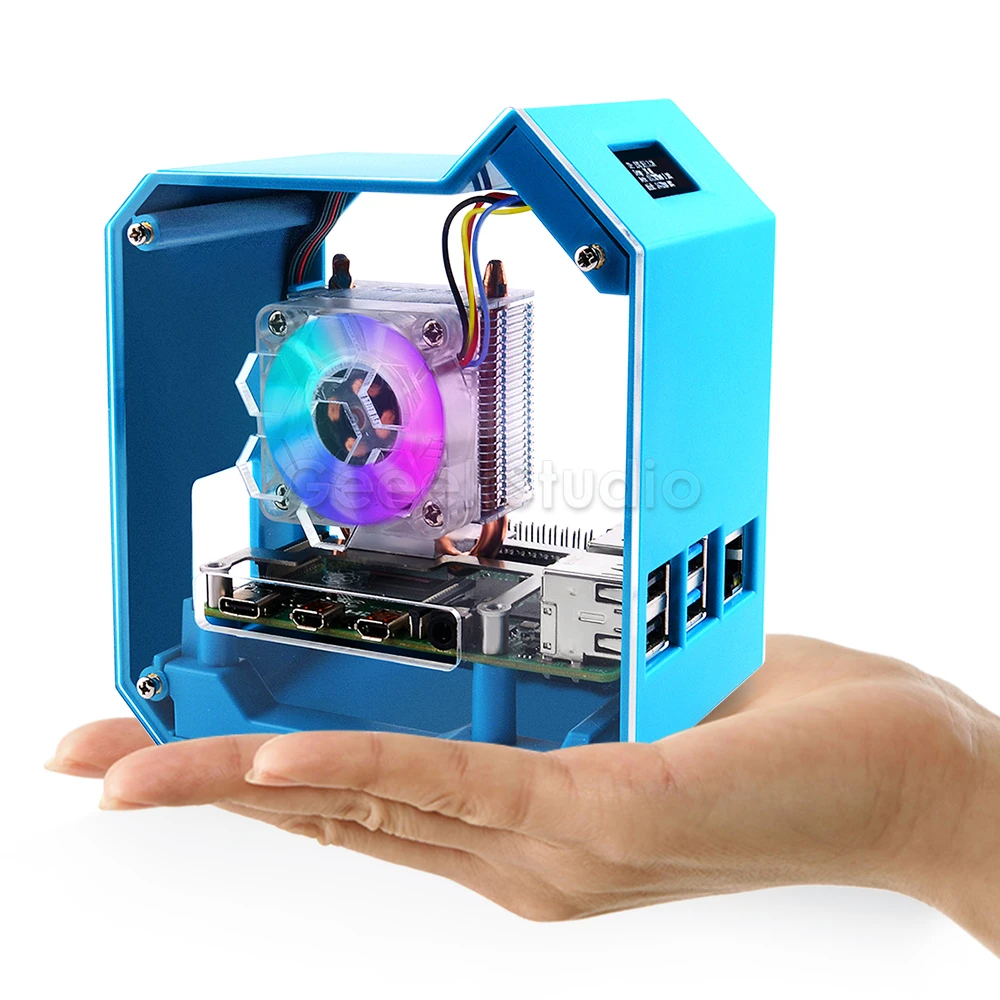 Suporte do Ventilador de Refrigeração para Raspberry pi 4b Mini Tower Case Enlosure Shell com Ice Tower Abs Novo
