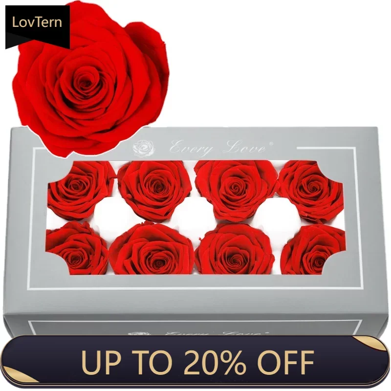 

Декор для комнаты, неувядающие цветы, свадебное украшение, материал «сделай сам», 4-5 см, розы, 8 шт./коробка, класс А