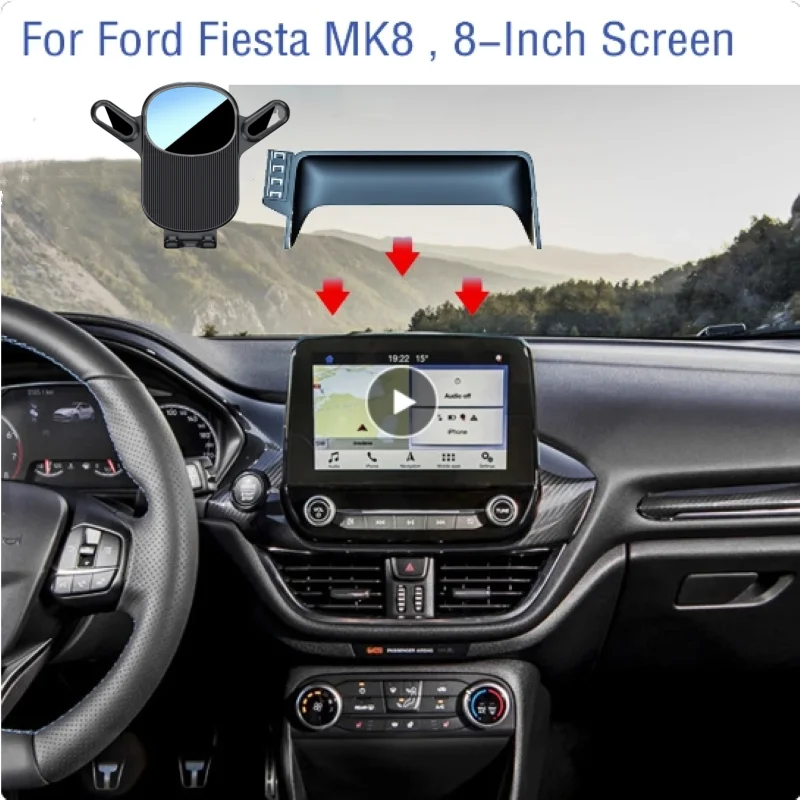 

For Ford Fiesta MK8 Car Phone Holder Screen Fixed Navigation Bracket Mobile Gravity Linkage Car Interior Accessories