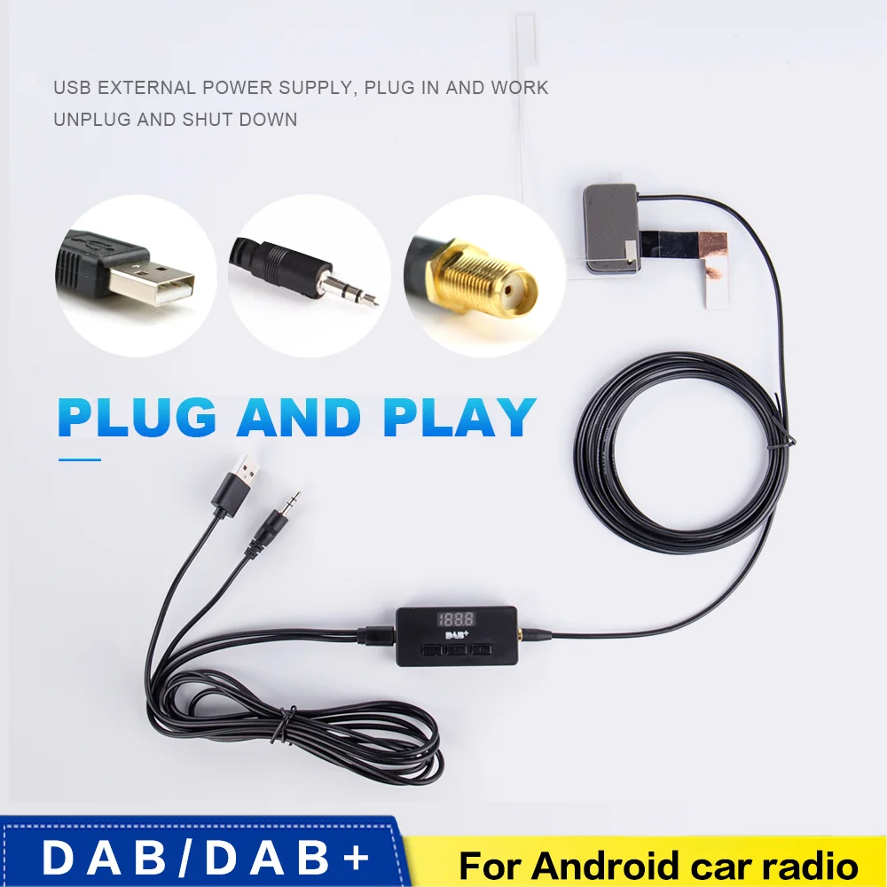 Dab Android Usb Voor Universele Auto Dvd Dab Autoradio Tuner Ontvanger Dab  + Antenne Usb Kabel Digitale Audio Auto stereo Dvd Play - AliExpress