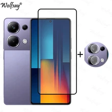  Full Cover Glue Tempered Glass For Xiaomi Poco M6 Pro Screen Protector For Poco M6 M 6 Pro Camera Glass For Poco M6 Pro Glass 