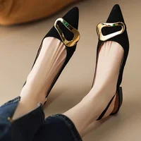 Sandales pointues en daim pour femmes, pantoufles provoqué de créateurs, chaussures décontractées, slingback, mode Parker, nouveau 2