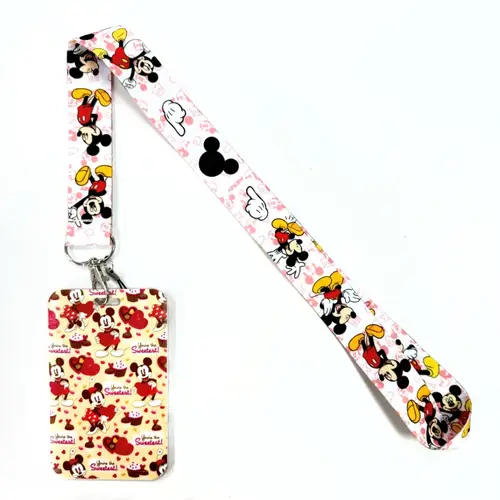Disney's Credential Holder Mickey Mouse Lanyard Bear Phone Rope ID Card Badge Holder Princess Neck Strap Cartoon Keychain Gift - Image 10