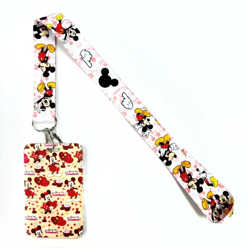 Disney's Credential Holder Mickey Mouse Lanyard Bear Phone Rope ID Card Badge Holder Princess Neck Strap Cartoon Keychain Gift - Image 10