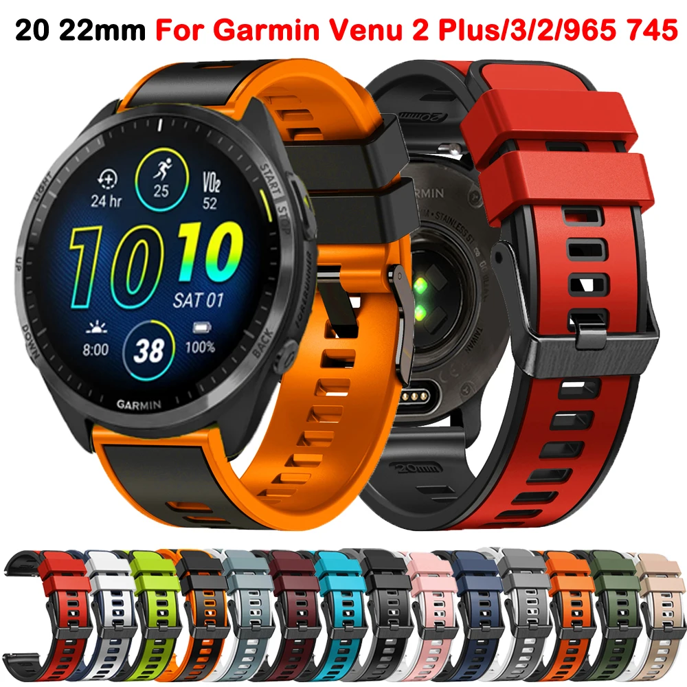 

Smart Watch Band Strap For Garmin Forerunner 965 255 745 645 245 Venu 2 Plus 3 SQ Vivoactive 4 3 5 Silicone Bracelet Wrist Band