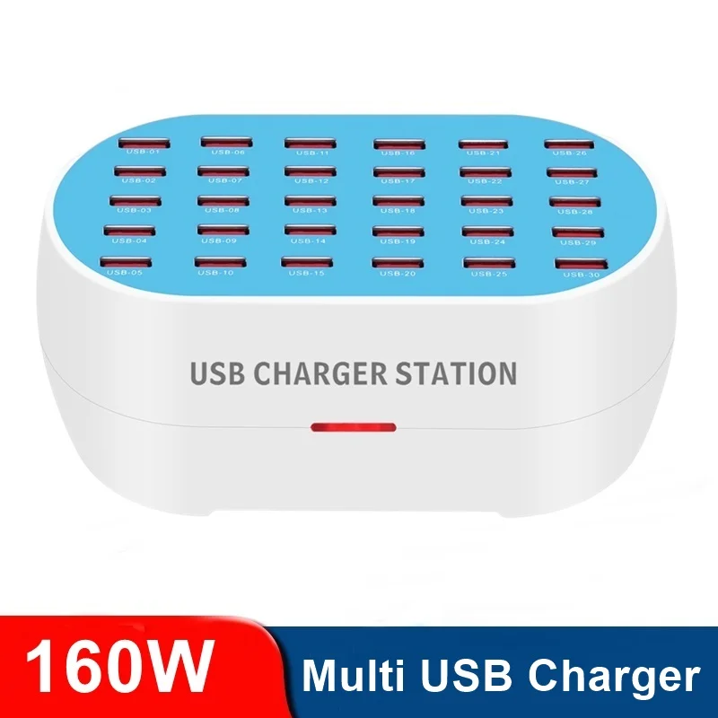

Универсальное зарядное устройство с 30 USB-портами, 160 Вт